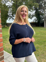 Navy Ribbed Soft Knit Alice